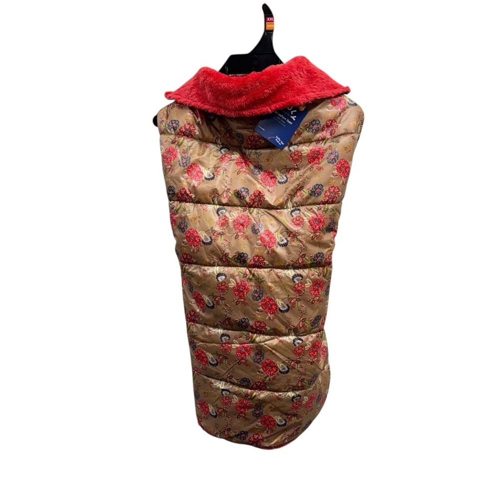 YOULY Size XS-S (11"- 15") Floral Reversible Cozy Puffer Vest Dog‎ Jacket NWT